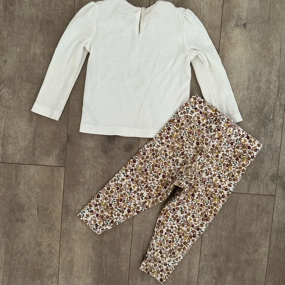 Little Me Long Sleeve & Carter’s Fall Harvest Leggings Baby Girl 18 months